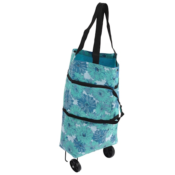 Sammenklappelig Trolley Taske Foldbar Indkøbspose Lærred Multifunktionel Indkøbspose med Hjul til Ældre Type2