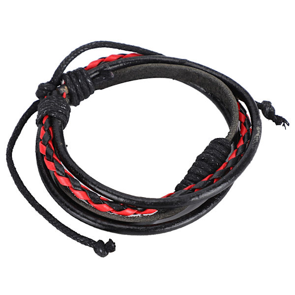 8 st läderarmband handvävda herr, flerlagers flätade retro punksmycken
