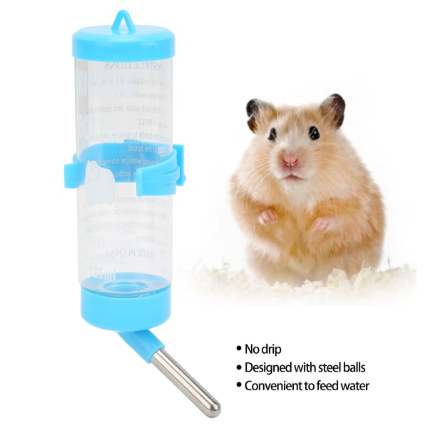 Automaattinen No Drip Hamsterin juomalähde pienille eläimille 125 ml blue
