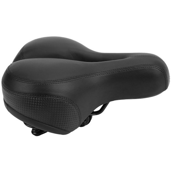 Mountainbike sadel komfortabel mikrofiber læder huludskåret fjeder cykelsadel sæde (sort)