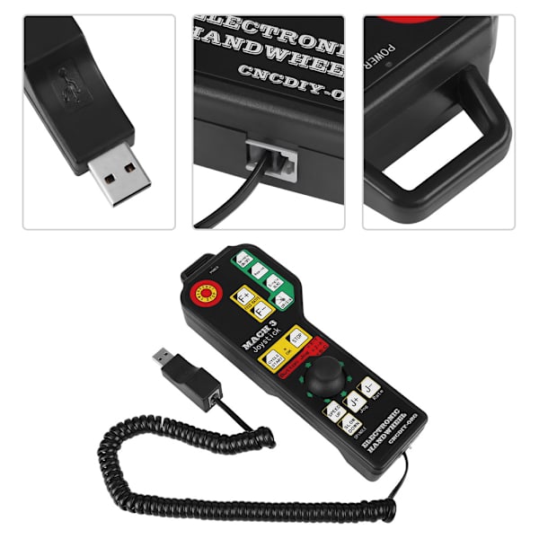 CNC graveringsmaskine håndkontrol USB stik 6 akse kontrol til Mach3 - (Knap farve tilfældig) 1 stk.