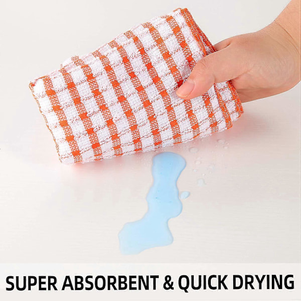 6-pack Disktrasor, 40 x 63,5 cm, Bulk Absorberande Bomulls Köksdukar Supermjuka Disktrasor för Disk Torkning, Ljusa och Färgglada Teköksdukar