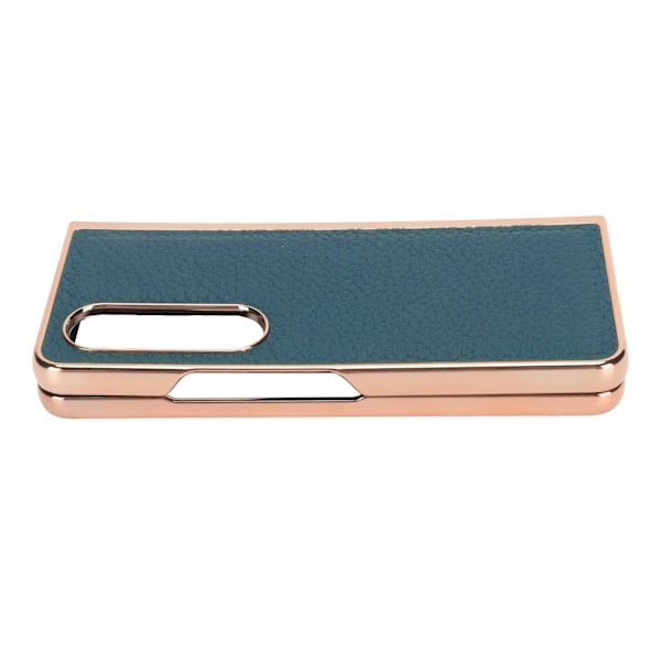 Fällbar telefonfodral för Samsung Galaxy Z Fold 4 Nano elektropläterat läder stjärnmönster Anti Scratch telefonskyddsfodral Blå