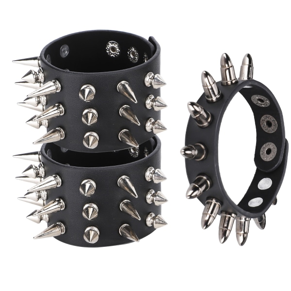 3st Punk Dubbade Nit Armband Personlig Armband Manschett Retro Metal Armband