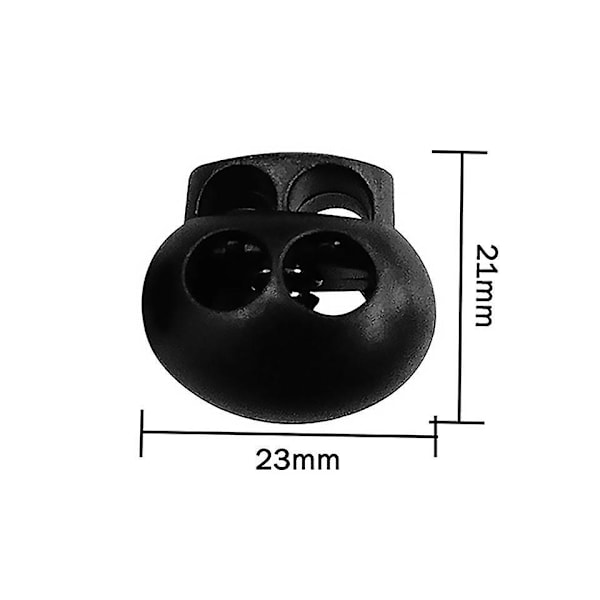 Plast Rund Ball Spring Snøre Lås Endestopper Knapper - 25 stk