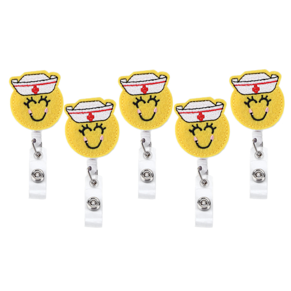 5 stk. Badge Clip Stof Broderet Krokodille Mund Badge Holder Tøj Tilbehør Sygeplejerske