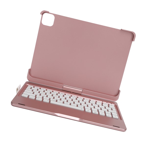 7-färgat bakgrundsbelyst trådlöst Bluetooth-tangentbord med tangentbordsfodral för IOS-surfplatta 2019 10,2 tum roséguld