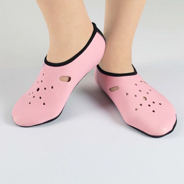 Tjockare halkfria dykstrumpor simstrumpor snorkelutrustning för män kvinnor vattensporter rosa XL (inre längd 25,5 cm)