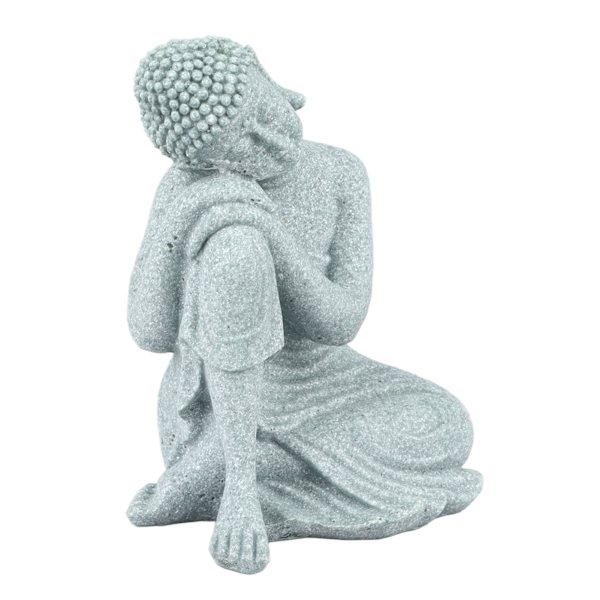 Liten Buddha-dekorasjon Utsøkt håndverk Buddha-pynt i grønn sandstein for fisketank Kontemplativ Buddha