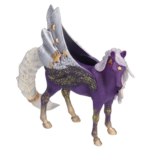 Hestemodel Legetøj Simulation Vildt Dyr Dekoreret Pegasus Figurer Legetøj Pædagogisk Legetøj til Børn Lilla