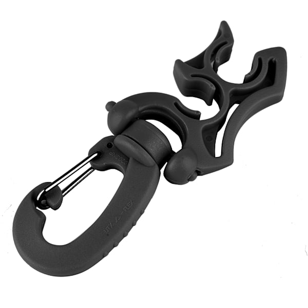 Scuba Diving Dobbelt BCD slangeholder Clip Regulator Holder Spænde krog til snorkling (sort)