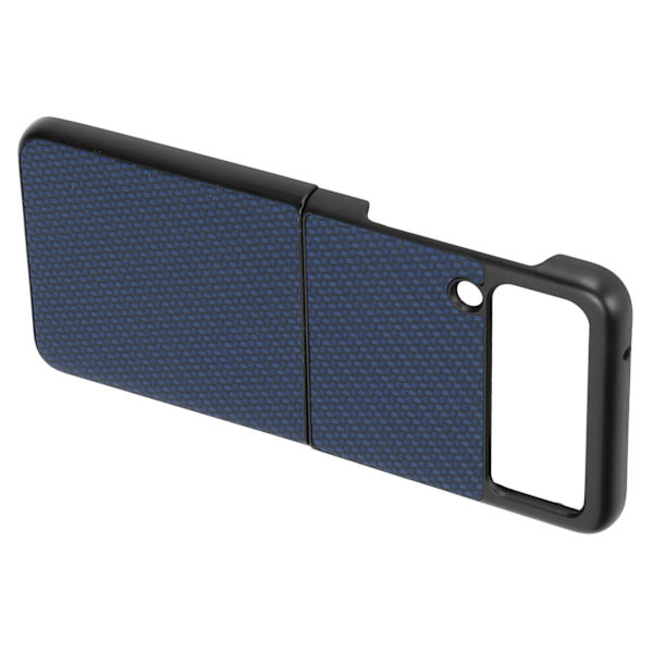 Foldbar telefonetui i kulfibermønster til Samsung Galaxy Z Flip 3 beskyttelsescover Blå