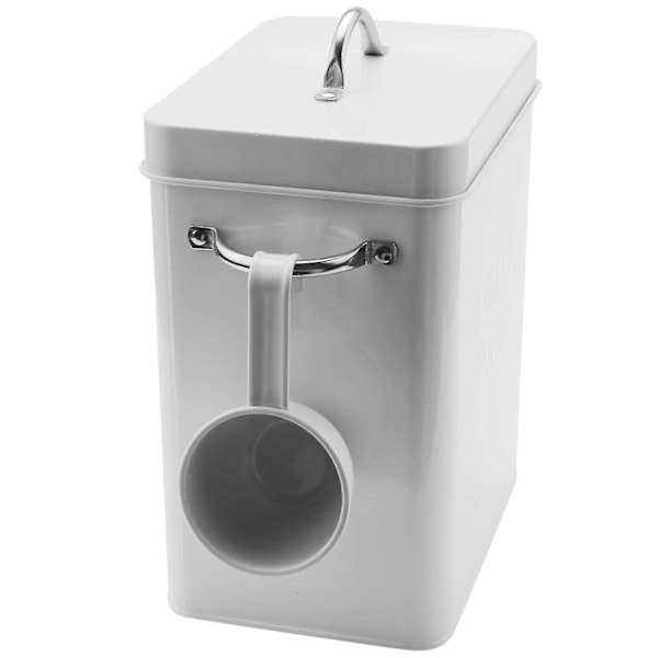 5L Smukke Pulver Vaskepulver Bokse Opbevaring med Ske Hvid-B14