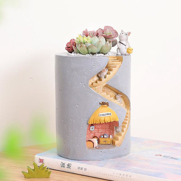 Sukkulente Plante Blomsterpotter - Kreativ Skrivebords Have Dekoration