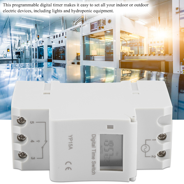 16A Digital LCD Strömbrytare Programmerbar Relä Timer (AC220V)