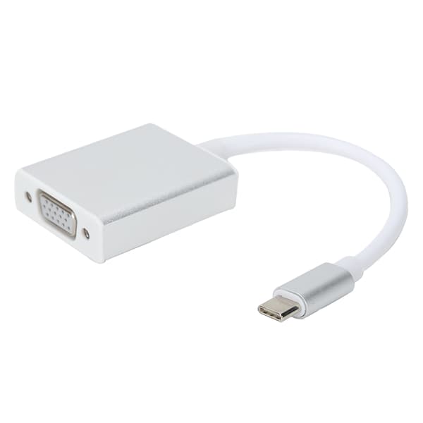 TypeC til VGA Adapter Sølv Kompakt Han til Hun Konverter Kompatibel til OS X