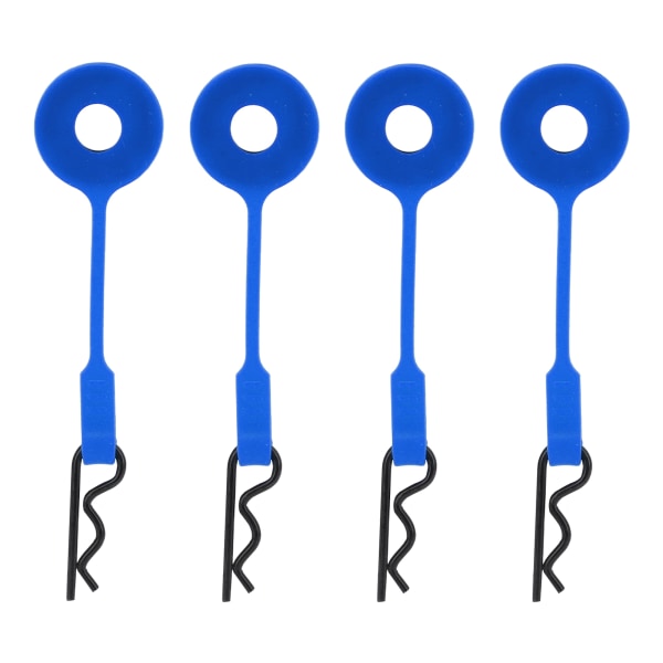 4ST RC karossklämmor Pins RC bilskal kaross fasta klämmor Hållare Silikon Metall Universal för 1/10 modell CarMörkblå