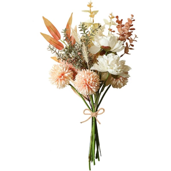 Kunstig silke hortensia buket til hjem og bryllup, champagne farve
