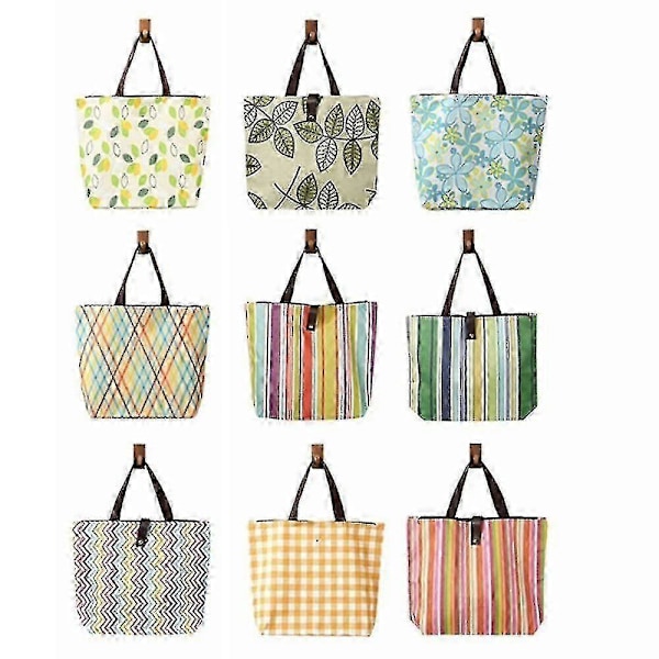 Bærbar Foldbar Vandtæt Printet Tote Taske Shopper Pung Skuldertaske Håndtaske Til Shopping|rejse|opbevaring Style-6