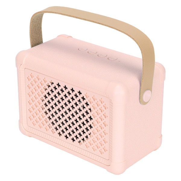 Retro Bluetooth-kaiutin HiFi-basso, alhainen energiankulutus, nopea siirto, monitoiminen vintage-langaton kaiutin, vaaleanpunainen