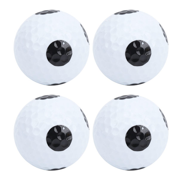 4 stk. Golf Putting Træning Dobbeltlag Spillebold Hvid Sort Bold Sort Prik Bold