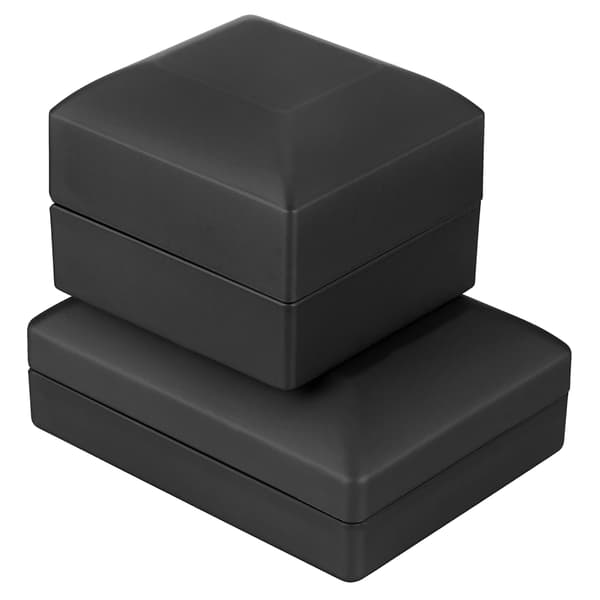LED Smyckesdisplay Hänge Halsband Presentförpackning Ringfodral Förlovning Bröllopsförråd Svart