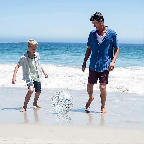 Jätte Stor Strandboll Glitter Paljettboll Uppblåsbar Bubbelboll, Klar Rivtålig Studsboll, för Inomhus- och Utomhuslek