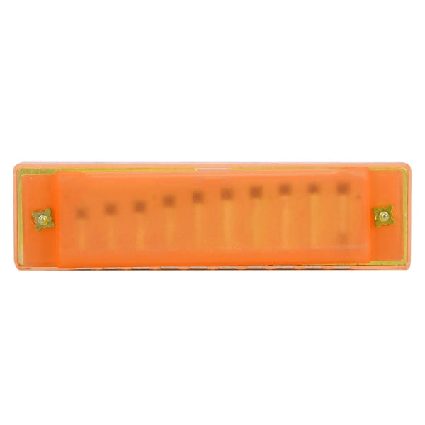 Højkvalitets holdbar 10 huller 20 toner plastgennemsigtig harmonika gave til børn (orange)
