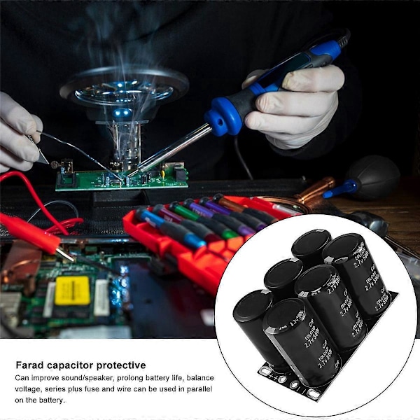 Farad Kondensator 2.7V 500F med Beskyttelsesplade Kondensatorer
