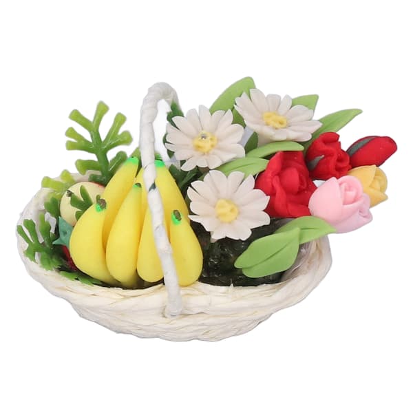 1:12 DIY Simulering Dockhus Blomkorg Miniatyr Konstgjorda Blommor Dockhusdekorationer