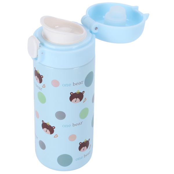 Cartoon Animal Vattenkopp 304 Rostfritt Stål Originalitet Studsa Knapp Mugg för KvinnligBlå 350‑500ml