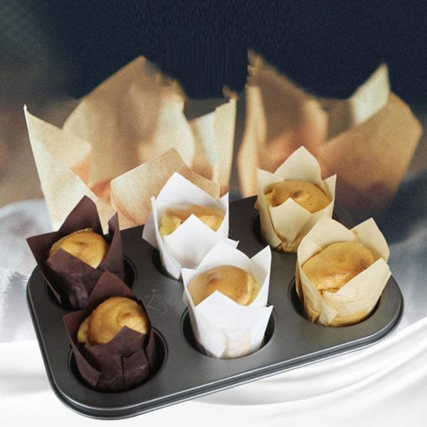 150 stykker mini bagekopper Tulip bage kopper Cupcake liners Muffin liners til bryllup fødselsdagsfester