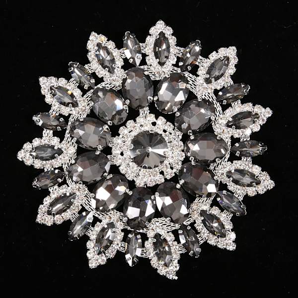 Kristallglas Rhinestones Dekoration DIY Kläder Tillbehör (Transparent grå Silver Base)