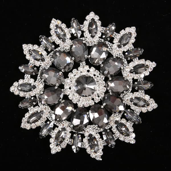Krystallglass Rhinestones Dekorasjon DIY Klær Tilbehør (Transparent Grå Sølv Base)
