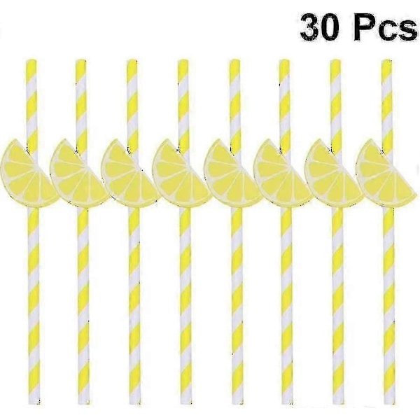 30 st Citron Sugrör Frukt Sugrör För