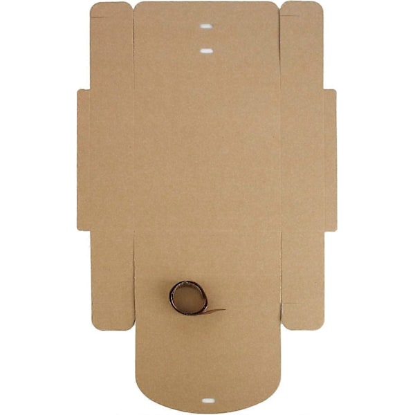 Förpackning med 12 fyrkantiga presentförpackningar, 16,5 cm x 5 cm, enkel montering, brun låda med rosettband