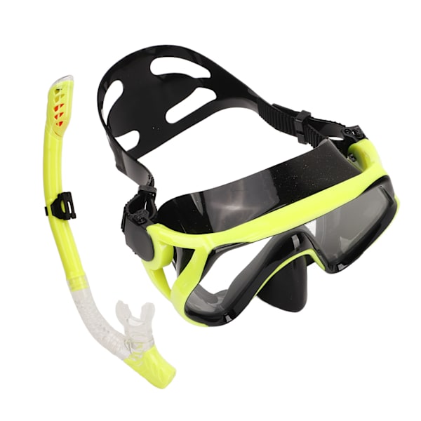 Justerbart snorklesett for voksne, snorkelbrille og pustetube, snorkleutstyr for voksne til svømmetrening, gult