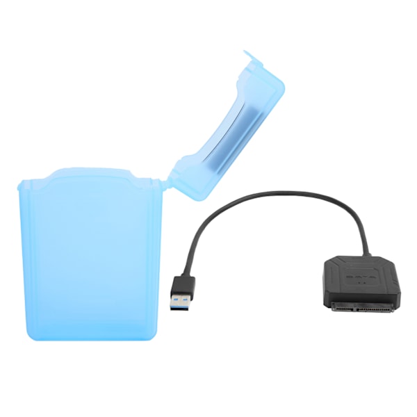 SATA USB 3.0-adapter 2,5 tommer 3,5 tommer SSD HDD harddisk-kabel datamaskintilbehør beskyttelsesboks (blå)