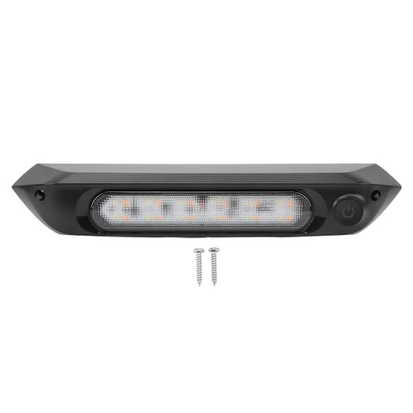 Dobbel farge LED markiselys RV veranda lys 8W vanntett bruksstripe lys for yacht campingvogn svart skall