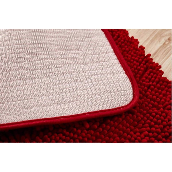Halvsirkel Badematte, Myk Absorberende Chenille Fluffy Sklisikker Badematte Teppe
