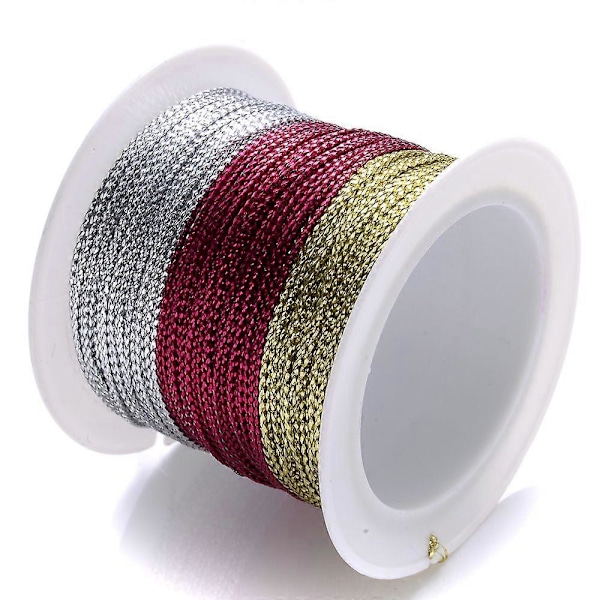 1mmx20m Gullfarget Nylon Snor for DIY Dusker Juledekorasjon Halskjede Snøre Vevd Tråd for Anheng gradientcolor
