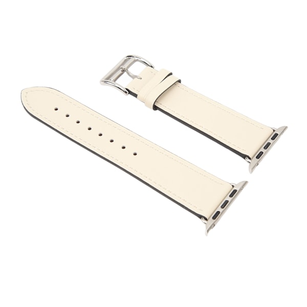 Smart Watch Rem til Ur Rem i Læder Smart Watch Tilbehør til IOS Watch Series SE 8 7 6 5 4 3 2 1 42mm 44mm 45mm Beige