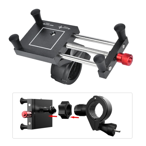 Universal Elektrisk Cykel Mountain Bike Motorcykel Mobiltelefon Bracket Holder Clip CykeltilbehørSort