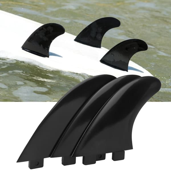 3 stk. PVC-finner sæt højre midt venstre til surfbræt paddleboard tilbehør sort surfbrætfine
