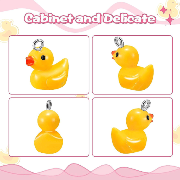 20 stk Resin Little Yellow Duck Charms vedhæng til DIY smykker