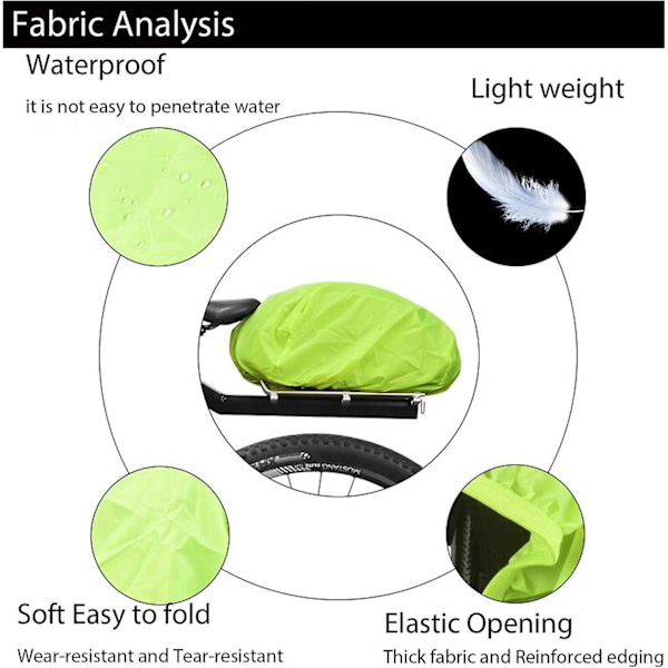 Vattentätt neongult cover för cykelkorg och bagagehållare - 35L