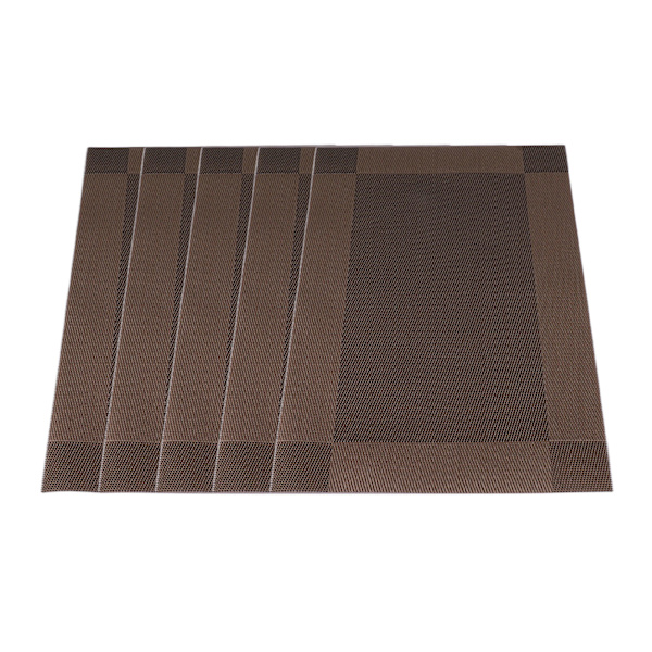 10-pack bordstablett set kaffe brun PVC värmebeständig halkfri 30x45cm tvättbar mattillbehör för bord kök