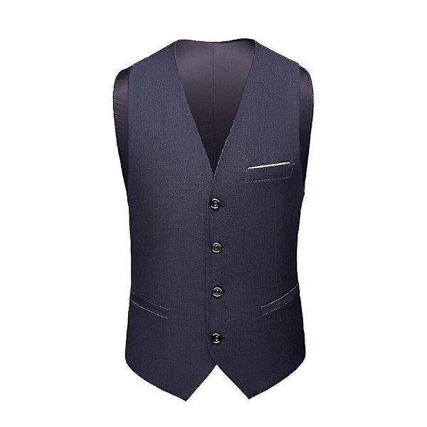 Slim Fit V-hals Business Vest til Mænd L Grå