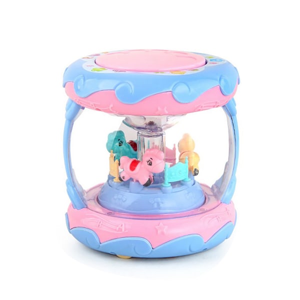 Baby Drum Instrument Music Toys Carousel Music Hand Drum Toy with Light Early Educational Toys for Babies