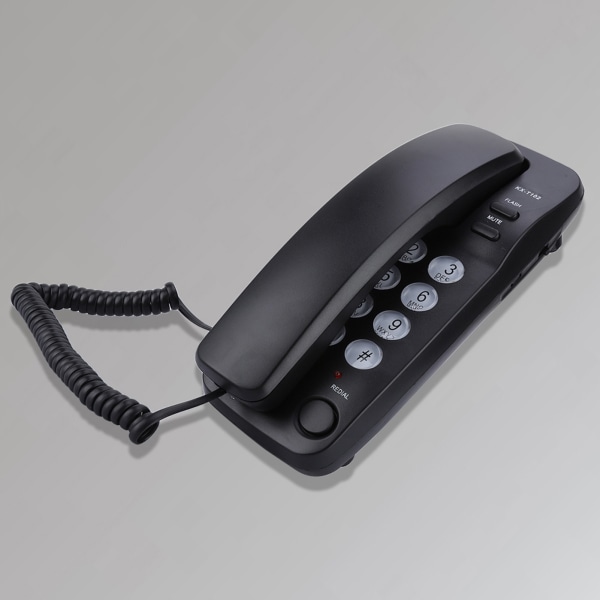 Vægmonteret fastnettelefonudvidelse Ingen nummervisning Hjemmetelefon til hotelfamilien (sort)
